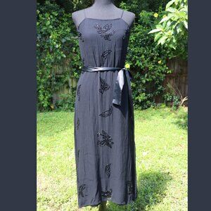 Papillon size S/CH (petite) maxi black beaded front dress